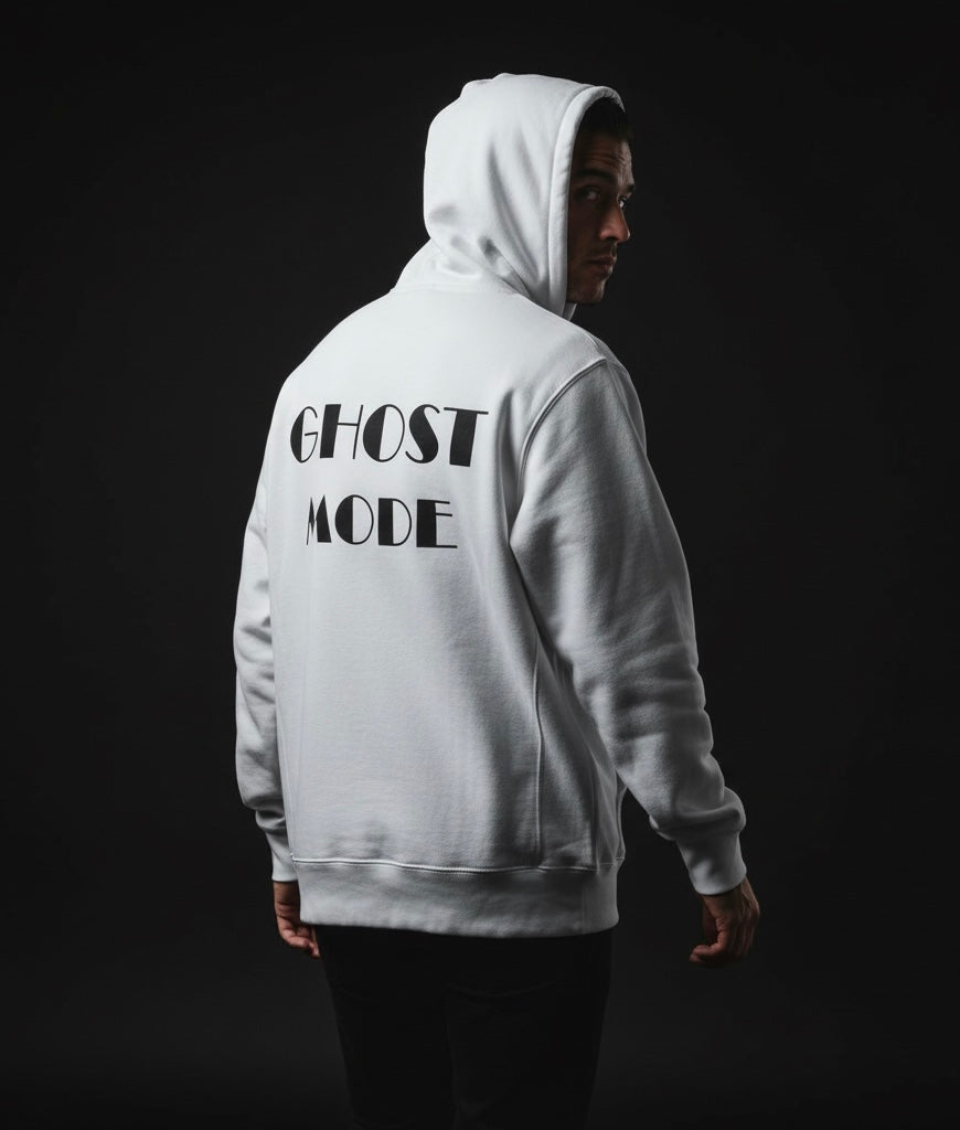 Ghost Mode – Puffy Melange Grey Hoodie