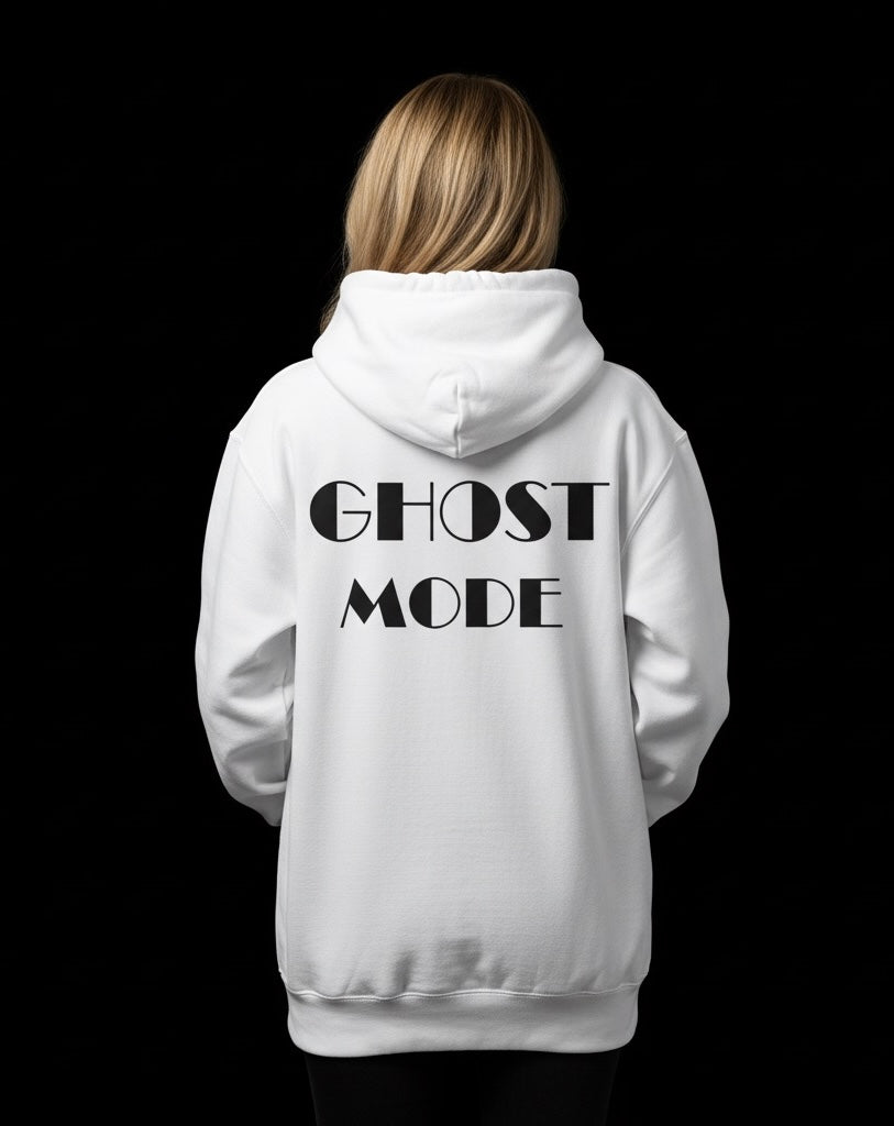 Ghost Mode White Hoodie – Cozy, Bold & Streetwear Ready