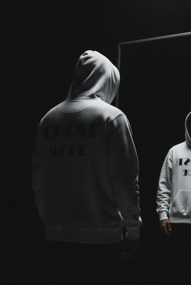 Ghost Mode – Puffy Melange Grey Hoodie