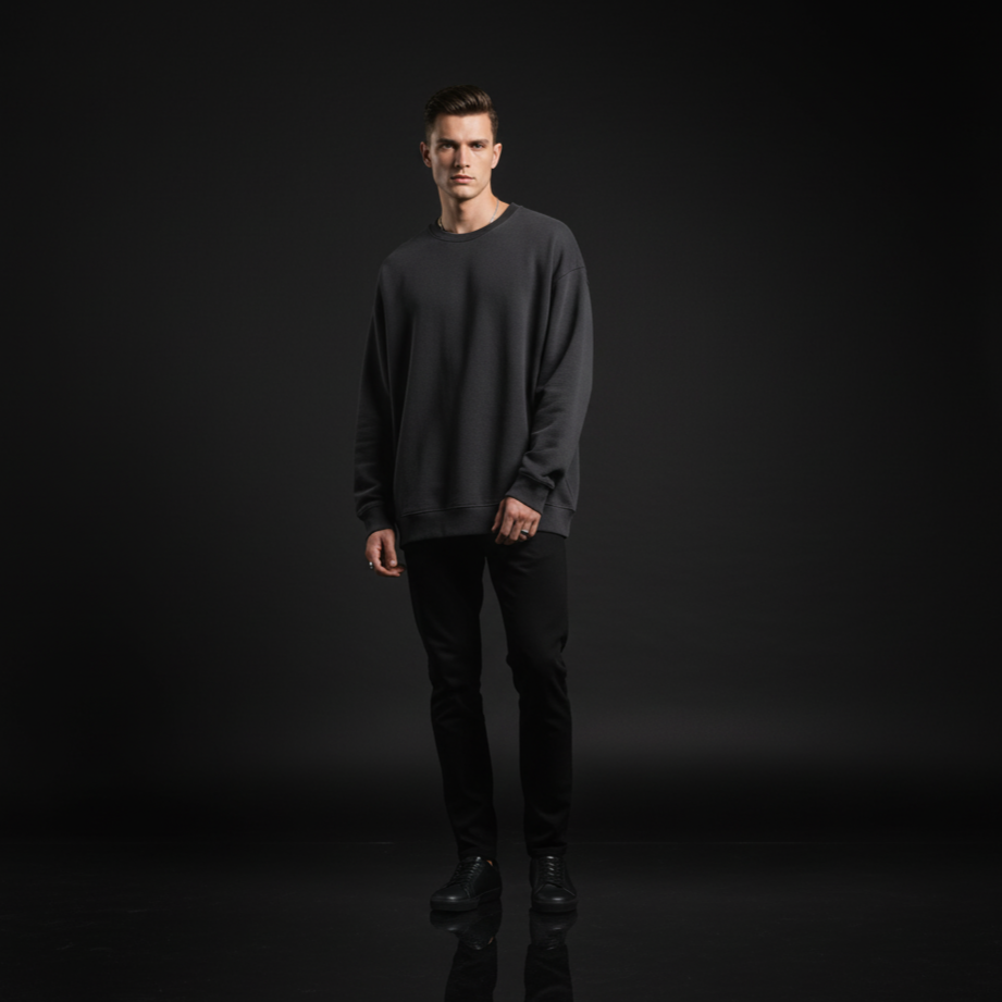 Midnight Mode Oversized Sweatshirt – Bold, Comfy & Street Ready
