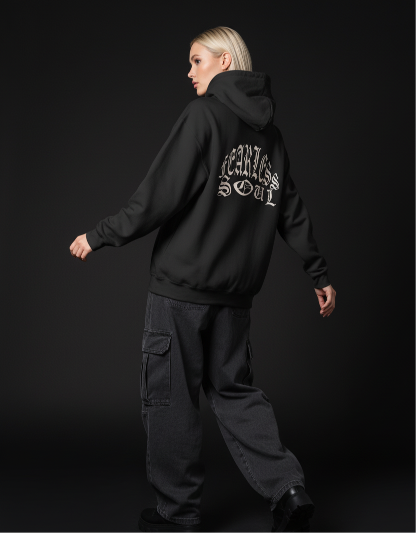 Fearless Soul Oversized Hoodie – Streetwear Graphic Tee for Bold Confidence