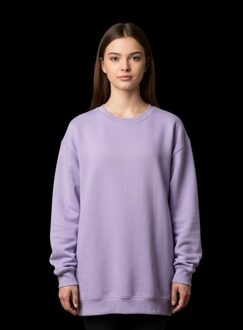 Pastel Glow Lavender Sweatshirt – Cozy & Trendy Casual Pullover