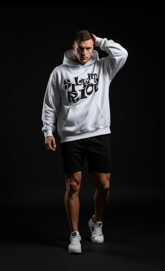 Silent Riot | White Oversized Hoodie