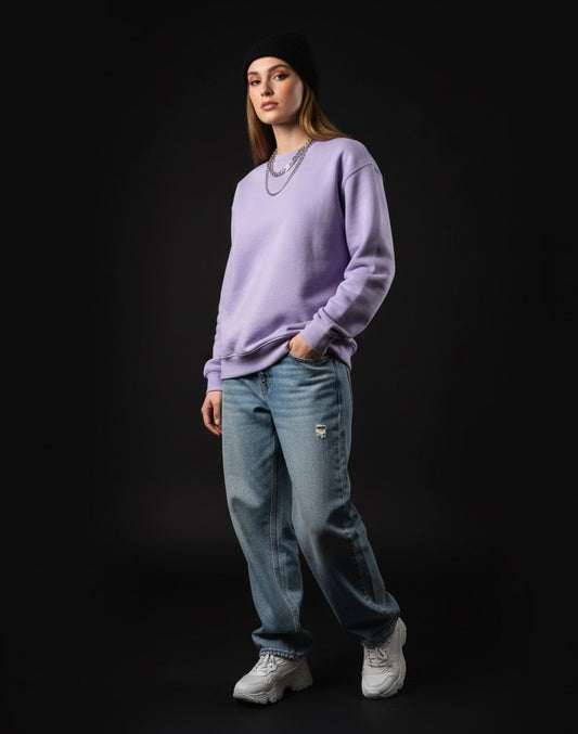Pastel Glow Lavender Sweatshirt – Cozy & Trendy Casual Pullover