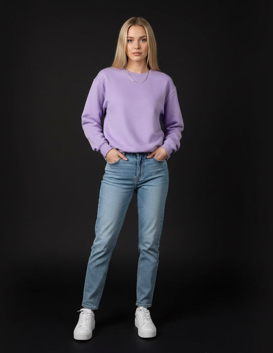 Pastel Glow Lavender Sweatshirt – Cozy & Trendy Casual Pullover