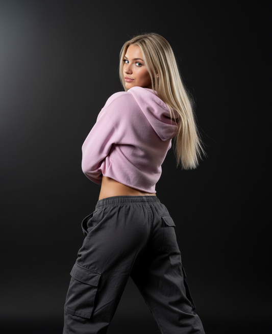 Blush Babe – Pink Cropped Hoodie