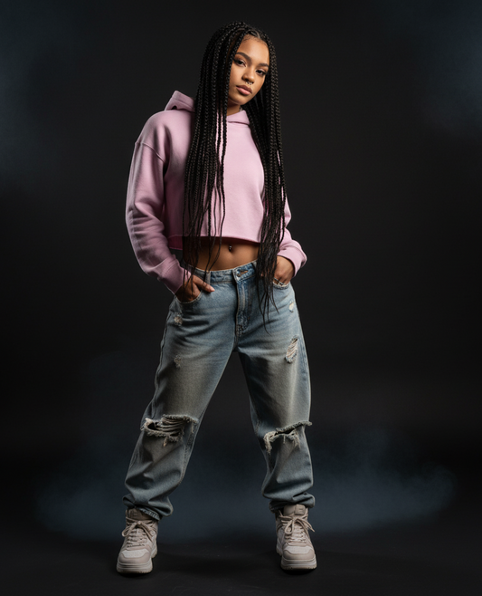 Blush Babe – Pink Cropped Hoodie