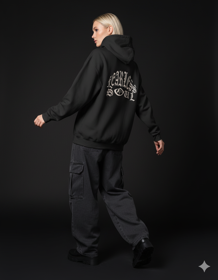 Fearless Soul Oversized Hoodie – Streetwear Graphic Tee for Bold Confidence