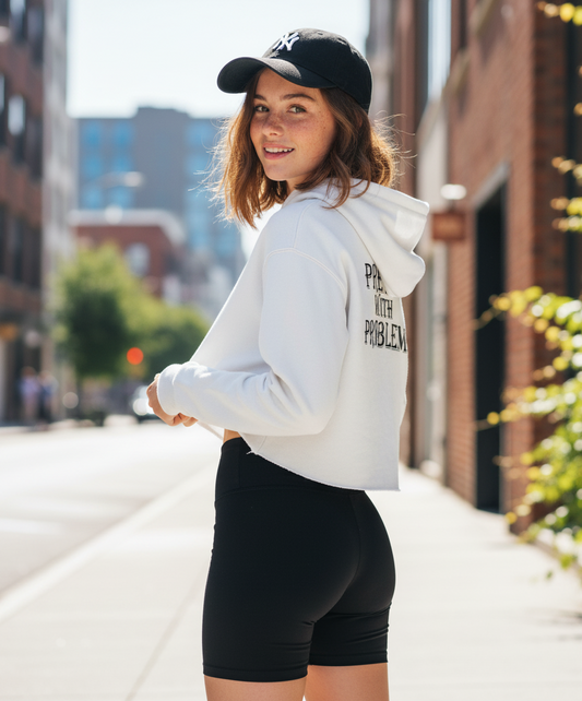 Pretty With Problems White Crop Hoodie – Cute, Comfy & Trendy