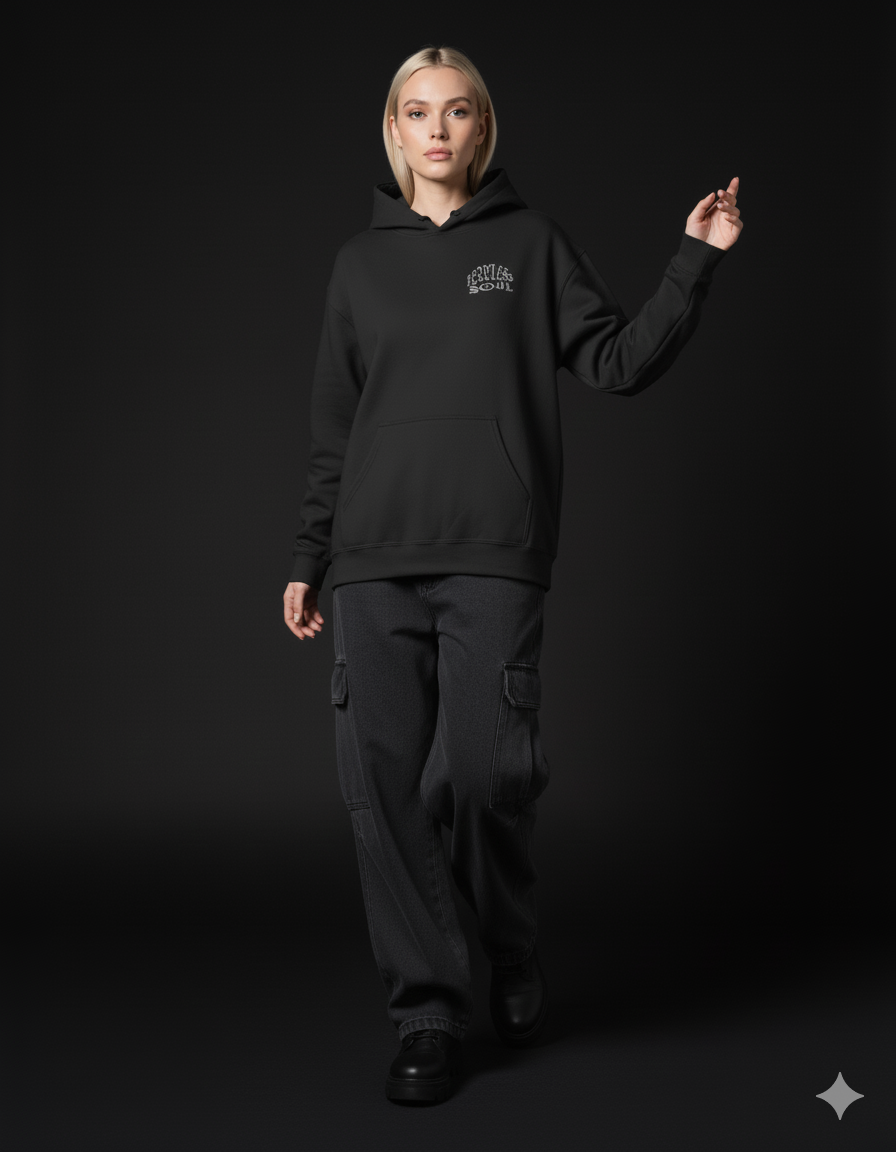 Fearless Soul Oversized Hoodie – Streetwear Graphic Tee for Bold Confidence